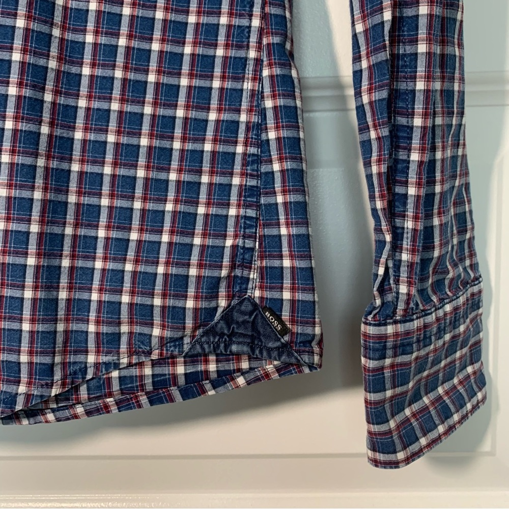 Hugo Boss checkered cotton button- down - Picture 3 of 7